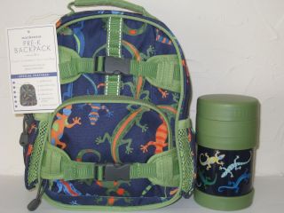 NEW Pottery Barn Kids GECKO PRE K Backpack + FOOD CONTAINER LAST ONE