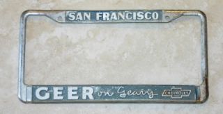 Geer on Geary Chevrolet Dealer San Francisco, CA License Plate Frame