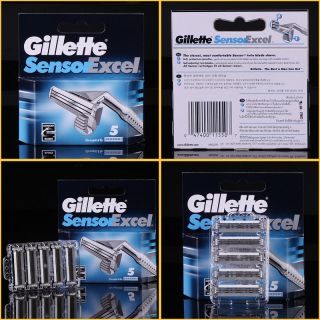 5pcs Authenctic Gillette Sensor Excel Razor Shaving Twin Blades Shave