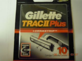 New Gillette Trac II Plus 10 Count Cartridges with Lubrastrip