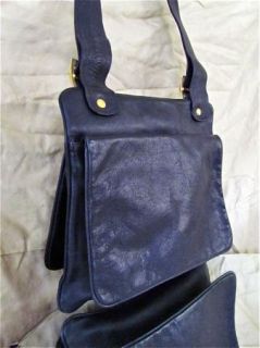 Vintage Susan Gail Handbag Italy Leather Purse Shoulder Bag Black