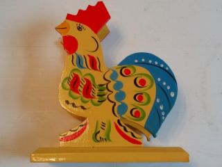 Grannas Olssons Sweden Yellow Wood Dala Rooster Napkin or Letter