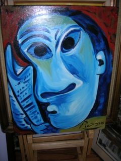 ORIGINAL OIL PAINTING ON CANVAS SIGNED PICASSO