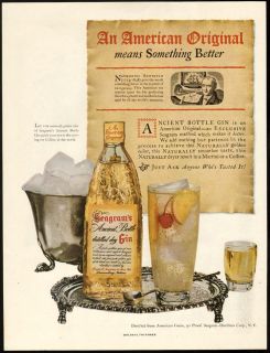 1948 Print Ad Seagrams Ancient Bottle Dry Gin