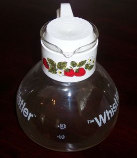 Vintage Gemco The Whistler Coffee Pot Tea Kettle Strawberry Design