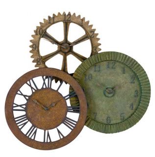 Huge 35 Iron Gallery Rusty Farm Gear Parts Wall Clock