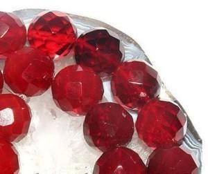 8mm Faceted Red Ruby Gems Loose Beads Gemstone 15