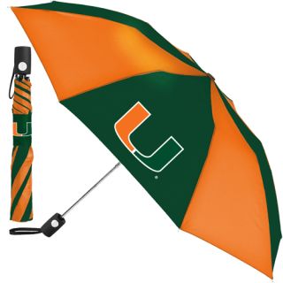 Miami Hurricanes Automatic Folding Umbrella 42 Canopy Totes New