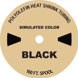 100 ft Black 3 8 Polyolefin 2 1 Heat Shrink Tubing