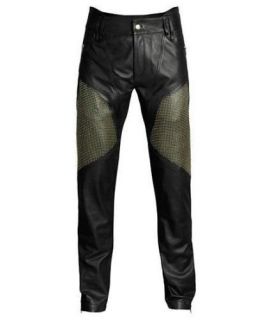 Versace H M UK US 36 EU 52 Mens Black Leather Trousers Gold Studded