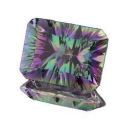  20x15mm Rainbow Quartz Emerald Concave Cut Loose Gemstone
