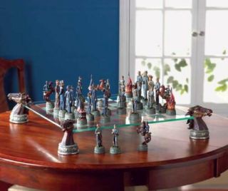 Deluxe Civil War Chess Set Table Game Play PC 5 5 8Hi