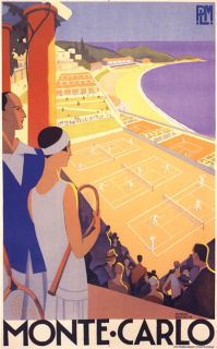  Monte Carlo Girl Tennis Monaco Game Sport Poster Repro Small