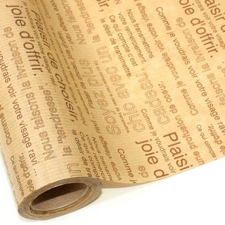  Beige Brown Lettering Gift Wrapping Paper Roll 59 ft 18 Metres