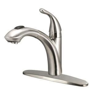 Glacier Bay Keelia 1 Handle Pull Out Sprayer Kitchen Faucet in Brushed