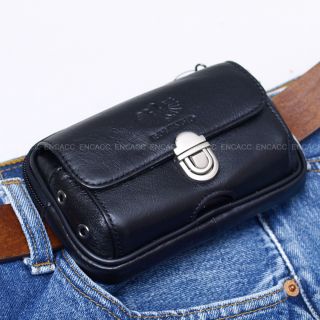 New Mens Genuine Leather Pocket Belt Loops Waist Bag Pouch Wallet