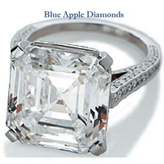 00Carat D E VS1 VS2 Asscher Cut Diamond Engagement Ring with GIA