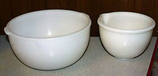  Vtg GLASBAKE SUNBEAM Mixing Bowls Small & Large Milk Glass Replacement