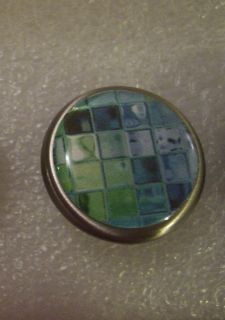STAINED GLASS MOSAIC Aqua Blue design Cabinet pulls Drawer Knobs