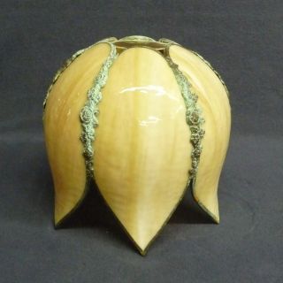 Old Slag Glass Tulip Shaped Lamp Shade 6 Panels
