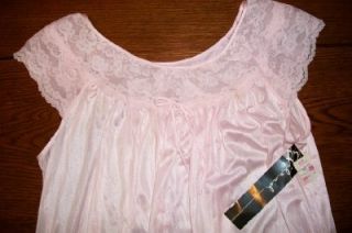 NOS Lovely VINTAGE 80s SILKY Pink GILEAD Long SHIMMERY Nylon GOWN