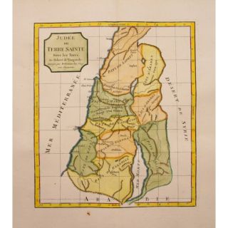 1795 Large Atlas Map Holy Land Palestina by Vaugondy
