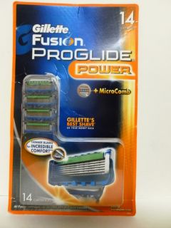 New Gillette Fusion Proglide Power 14 Cartridges Plus Microcomb