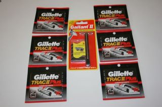   Gillette Trac II Plus Razor Blades cartridges Gallant Shaver Handle