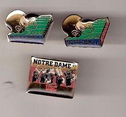 Three Different Notre Dame Game Day Lapel Football Pins