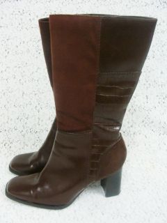 George Ladies Womens Brown High Heel Boots Shoes Sz 6 5