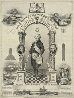 George Washington Freemason Masonic Lodge Jackson Lafayette 13x19