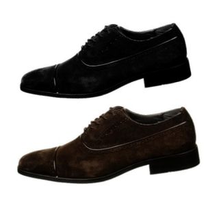 Calvin Klein Mens Dress Shoe Oxford Glendon F4475 Suede Lace Up Black