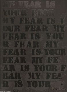 Glenn Ligon Untitled My Fear Is Your Fear  C 1995 Signed Silkscreen
