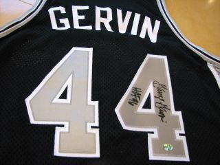 George Gervin Signed Spurs Jersey Hall of Fame Sports Hologram