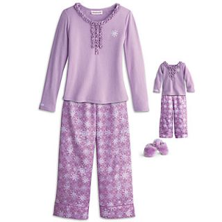 American Girl Snowflake Pajamas for Girls & Doll Size Large
