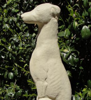  GREYHOUND STATUE has Worn Texture   Outdoor Garden Concrete Stone Dog