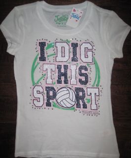 Justice Girls I Dig This Sport Bling Glitter Volleyball Graphic Tee