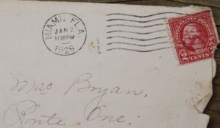 1920 The George Washington Hotel Letter Stamp Miami FL