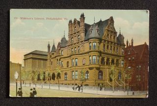 1910s Wideners Library Philadelphia PA Postcard Pennsylvania