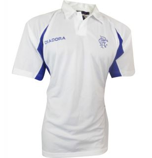 Mens Diadora Glasgow Rangers Polo BNWT White