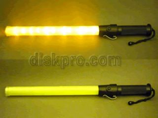 22 Traffic Baton Light 6 Amber LED Steady Glow Blinking Uses 2 C Size