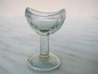 19c Antique Medical Octagonal Glass Eye Bath Cup
