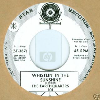 Earthquakers Mint 45 RPM Whistlin in The Sunshine