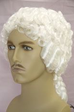 George Washington Medium Curly White Color Costume Mens Wig