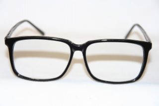 Nerd Mens Dork Clear Lens Glasses Geek Square Round Frame Super Black