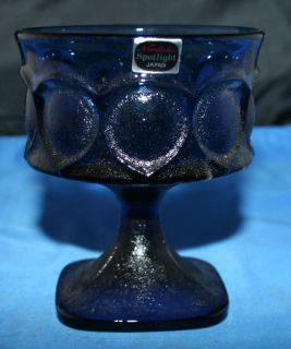 Vintage Noritake Spotlight Blue Square Foot Glassware