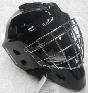Hackva Hockey Goalie Goal Face Mask Helmet Small Black Chrome Cage