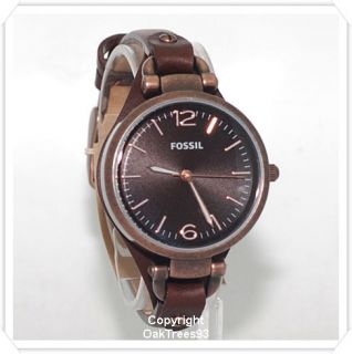 Fossil Womens Georgia Brown Leather Watch ES3200