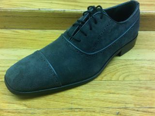 Men Calvin Klein Glendon Captoe Shoes F4475 Grey Suede