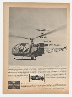 1962 Republic Lark Helicopter Garrett Turbine Engine Ad